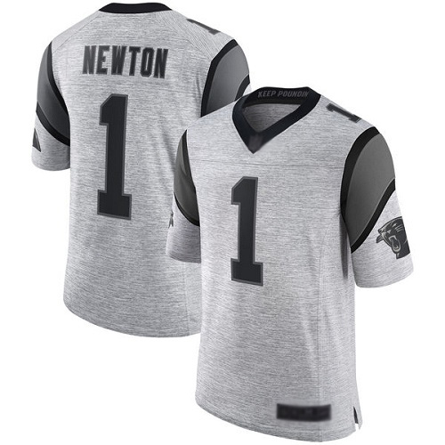 Carolina Panthers Limited Gray Men Cam Newton Jersey NFL Football #1 Gridiron II